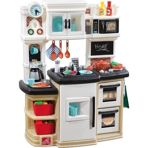 Step2 Great Gourmet Play Kitchen with Storage Bins and Accessory Set - Tan