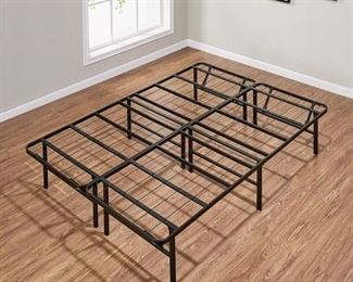 Mainstays 14" High Profile Foldable Steel Bed Frame, Powder-coated Steel, NOT INSPECTED OUTSIDE OF BOX