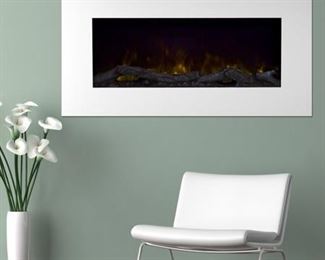 Northwest Electric Fireplace Wall Mounted Color Changing LED Flame and Remote, 36", White