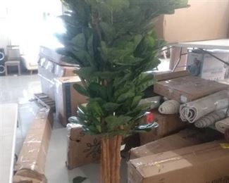 artificial plant, cracked pot