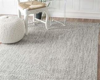 nuLOOM Lefebvre Braided Indoor/Outdoor Rug, 5' x 8', Light Grey