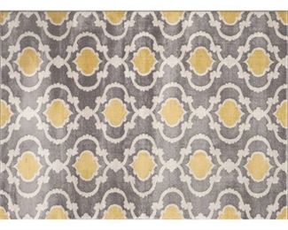 Moroccan Trellis Contemporary Gray/Yellow 5'3" x 7'3" Indoor Area Rug