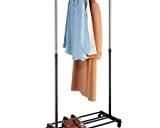 Whitmor Deluxe Adjustable Garment Rack - Rolling Clothes Organizer - Black and Chrome