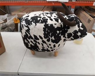 Black And White Cow Footstool
