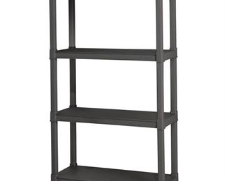 Shelving Unit: Sterilite 4-Shelf Storage Unit - Gray, Grey