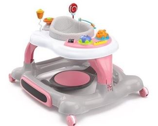 Storkcraft 3-in-1 Activity Center Walker and Rocker with Jumping Board and Feeding Tray Pink