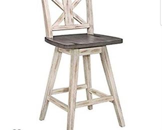 Homelegance Amsonia Counter Height Swivel Stool (2 Pack), White Swivel Chair