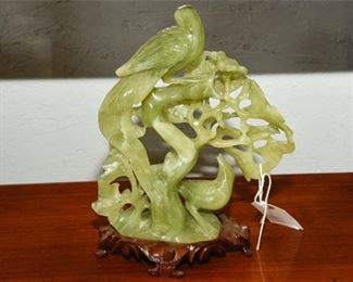 13. Carved Jadeite Figure Depicting Birds