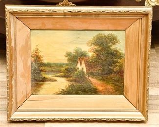 18. H. Lever Signed Oil on Canvas Landscape