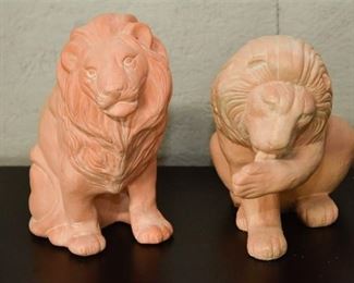30. Pair of Composition Decorative Lion Figures