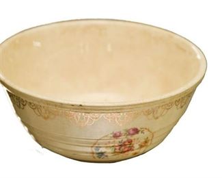 37. Vintage Universal Potteries, Inc. Ovenproof Decorative Gold Floral Batter Bowl