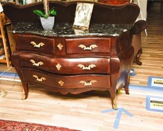 39. Bombe Louis XV Style Marble Top Commode