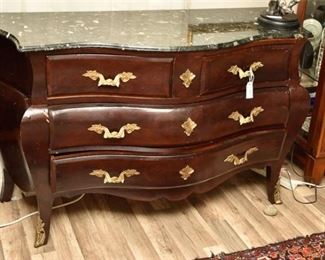 40. Bombe Louis XV Style Marble Top Commode