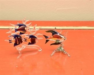 51. Two Blown Art Glass Sculptures