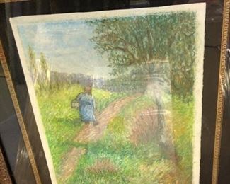 Paul Emile Pissarro pastel original - $4,000