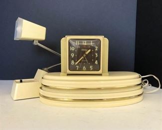 1940's Telechron Alarm Clock, Bed Light and Mini Desk Lamp