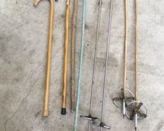 Vintage Ski Poles and Canes