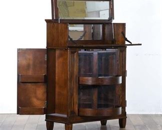 Edwardian Style Bar Cabinet W Beveled Mirror