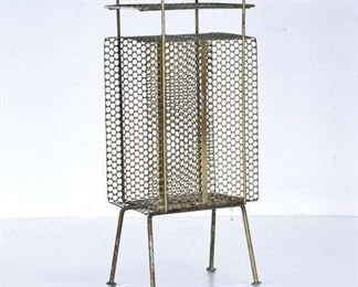 Mid Century Modern Brass Telephone End Table W Storage