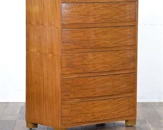 Mid Century Modern Solid Wood Tall Dresser 