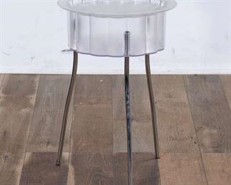 Mid Century Ice Bucket End Table W Tray