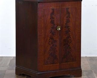 Edwardian Marquetry & Burlfront Storage Bar Cabinet