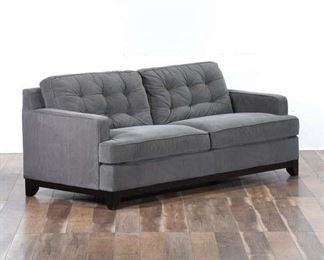 Contemporary Gray Tufted Back Sofa