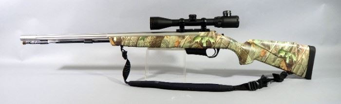 Bergara Barrels/Connecticut Valley Arms Electra .50 Cal Black Powder Rifle SN# 61-13-100745-07, Camo Stock, Fluted BBL, Bushnell 3-9x40 Scope, Sling