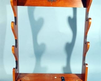 1856 Redhead Wall Hanging Gun Rack With 4 Slots And Locking Lower Drawer, Includes Key, 36" High x 26" Wide x 6" Deep