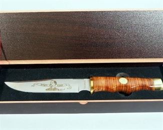Falkner Wyatt Earp Collectors Edition Commemorative Fixed Blade Knife, 6" Blade, With Display Box