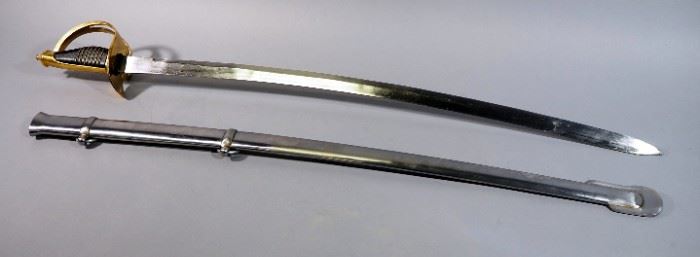 Ceremonial Saber, 32.5" Blade, With Metal Scabbard