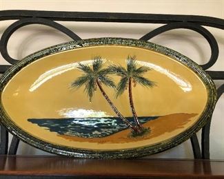 Oval Palm Tree Platter  $20.00  -  19" x 10.5"