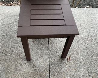 B01Q - Pottery Barn Outdoor Wood Side Table - $25