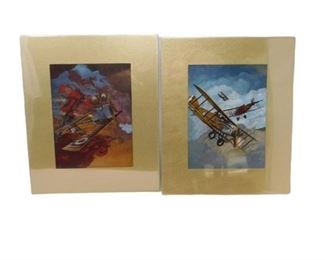 28. Two 2 Silvery Fantasy Dogfight Prints