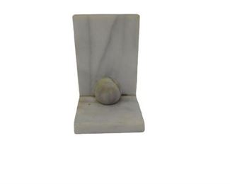 30. White Marble Bookend