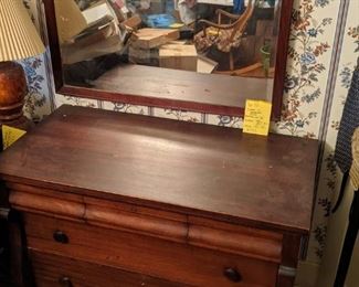 Beautiful dresser with mirror.  Top needs some Howards touch. LOT #112  (matches lot 36 and 75!!) $425