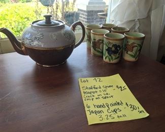 LOT 42 Teapot $25 hand-painted glasses$30/set