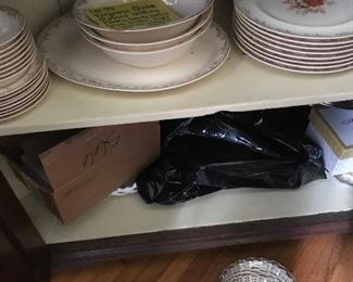 Inside bottom of china hutch