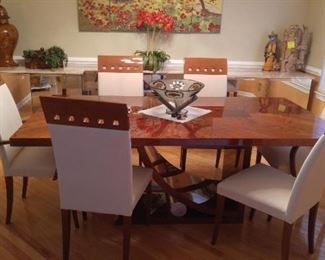 $1,500 High end Italian dining room with leaves and pads 81" long