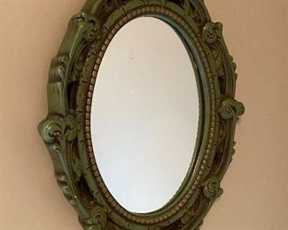 PLASTER OVAL MIRROR  - APPROX 14" TALL $10