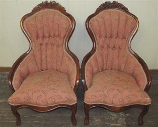Pair of Victorian Style Parlor Chairs - Price $200.00 For Pair