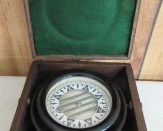 Ships Compass in Wood Case - Price $125.00  - See Next Photo For Close Up
