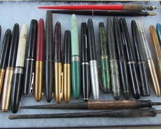 24  Old Fountain Pens w/Display - Price $75.00