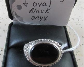 Sterling & Oval Black Onyx Ring - Price $30.00