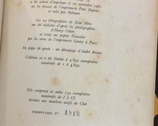 Poesie & Autre, Andre breton, Le Club du Meilleur Livre, 1960. Limited Edition Numbered 1916 of 4850. $40. 