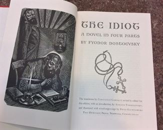 The Idiot: A Novel in Four Parts by Fyodor Dostoevsky, Illustrated with Wood Engravings by Fritz Eichenberg, The Heritage Press. In Slipcase. $15. 