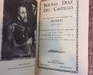 The Discovery and Conquest of Mexico 1517-1521, Bernal Diaz Del Castillo, The Mexico Press, 1928. $60.  