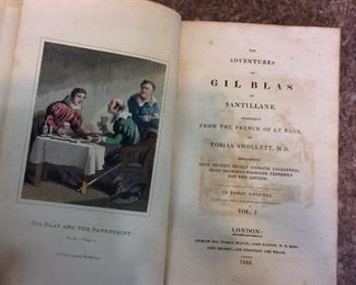 The Adventures of Gil Blas de Santillane, Tobias Smollet, in three volumes, illustrated, 1819. $225. 