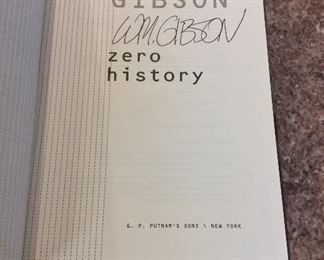 Zero History: A Novel by William Gibson. Signed First Edition. In Protective Mylar Cover. $20.