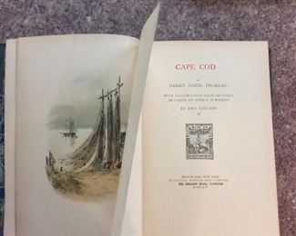 Cape Cod by Henry David Thoreau with Illustrations from Sketches in Colors by Amelia M. Watson in Two Volumes, Houghton, Mifflin and Company, The Riverside Press, 1904. $300.